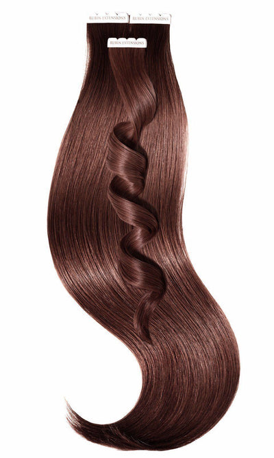 Extensions Adhésives de cheveux humains couleur brun acajou